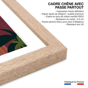 Affiche Villefranche Sur Mer Affiche + cadre en bois - Chêne