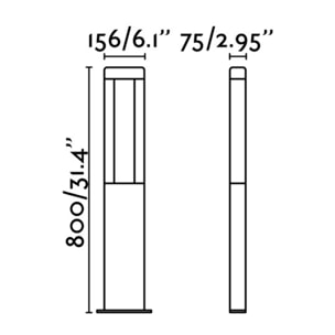 NANDA LED Lampe balise gris foncé h80cm