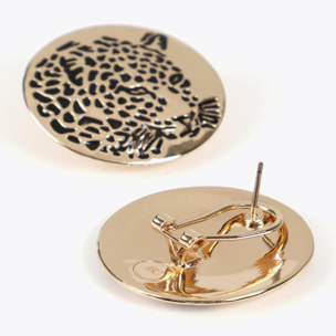 Orecchini a bottone testa di tigre