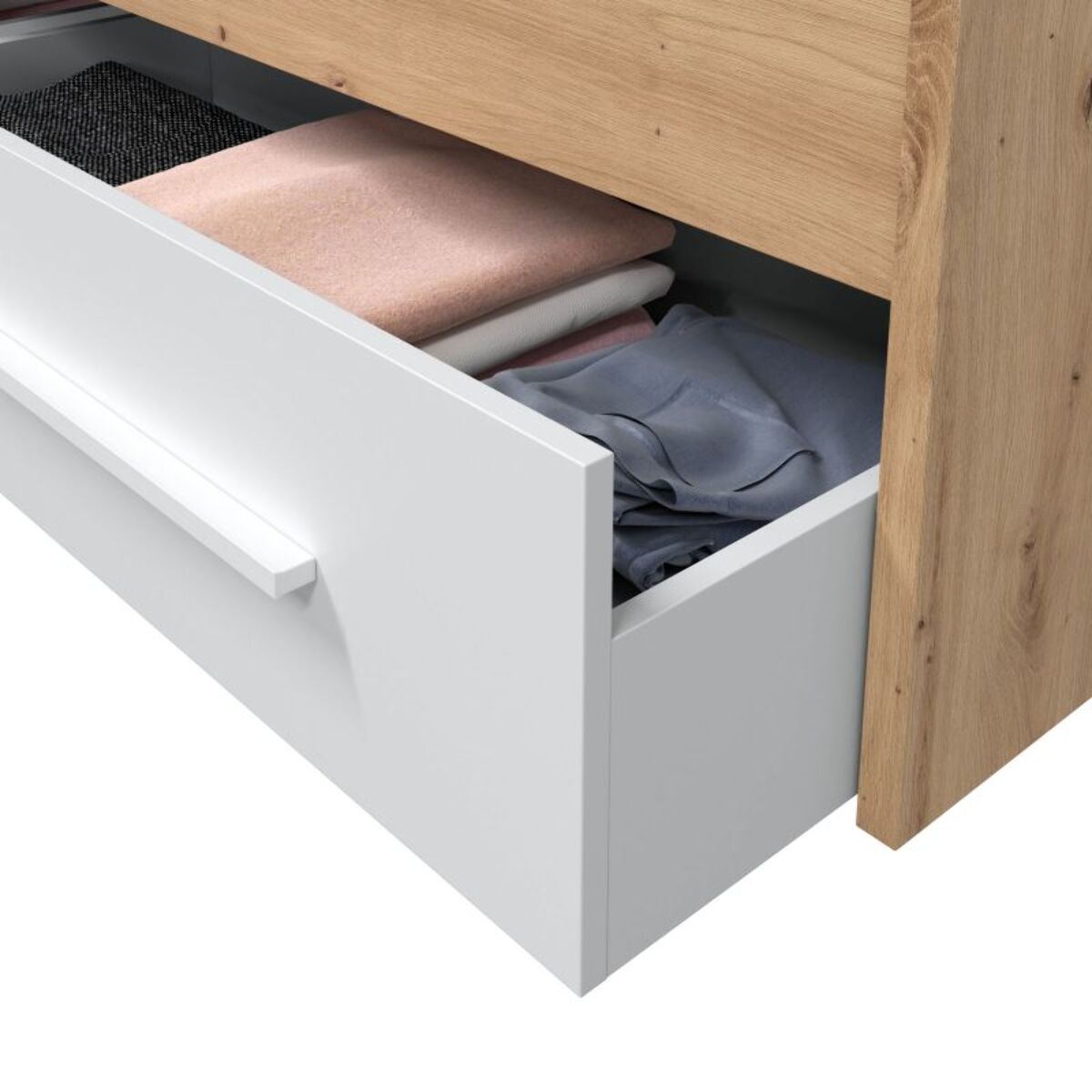 Cama Noa Blanco Artik (Blanco Mate) - Roble Nodi