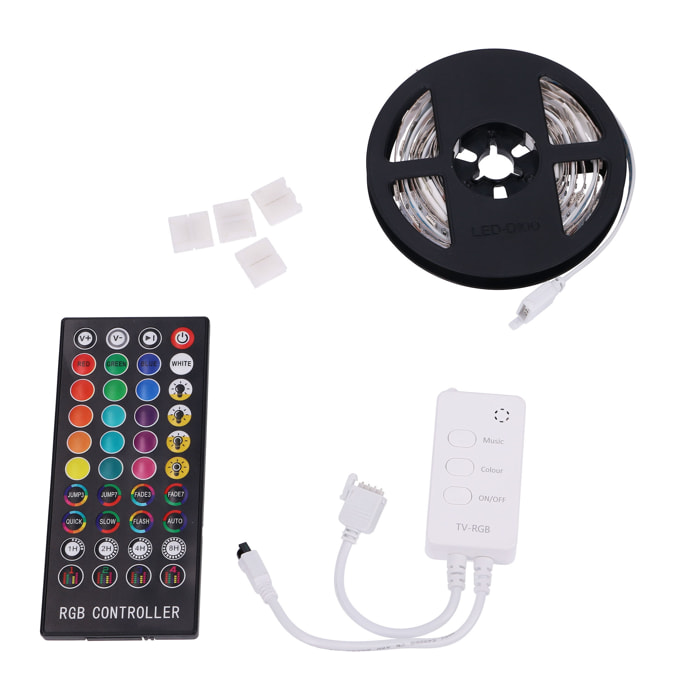 Forlight Tira LED Sound TV 4.8W RGB Iluminación LED Multicolor para TV y Entretenimiento