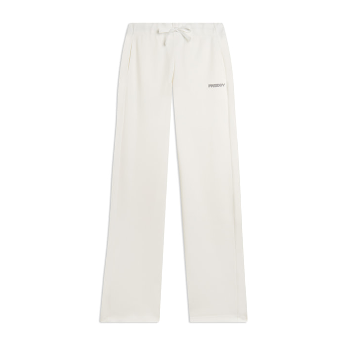 Pantaloni Sportivi Wide Leg con Lunghezza Full