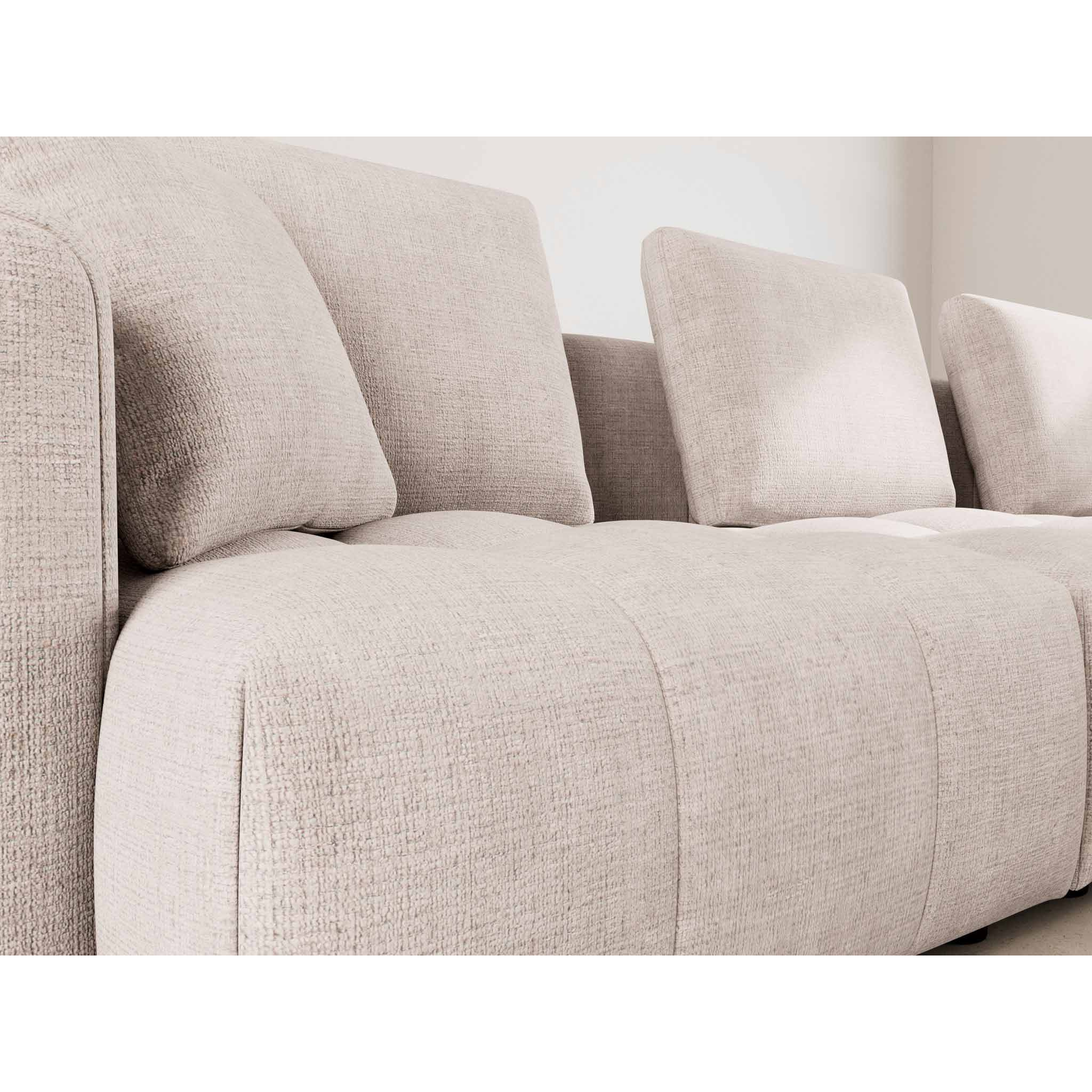 Colette - Canapé modulable 3 places en velours texturé - Beige