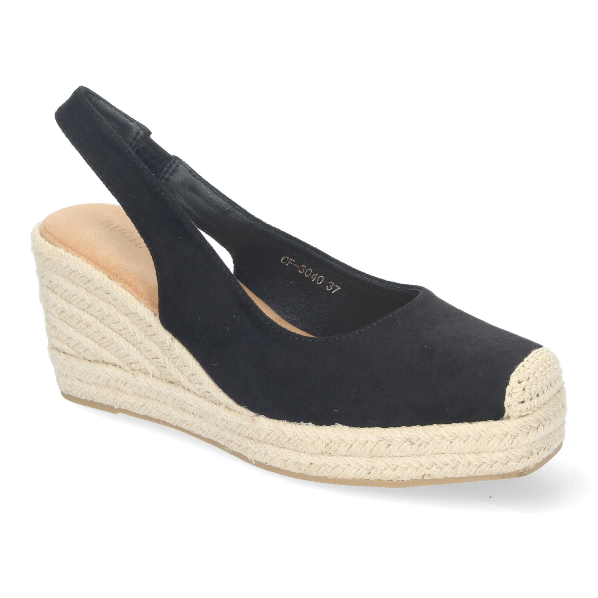 Sandalias de cuña de Yute para Mujer, con Puntera Cerrada