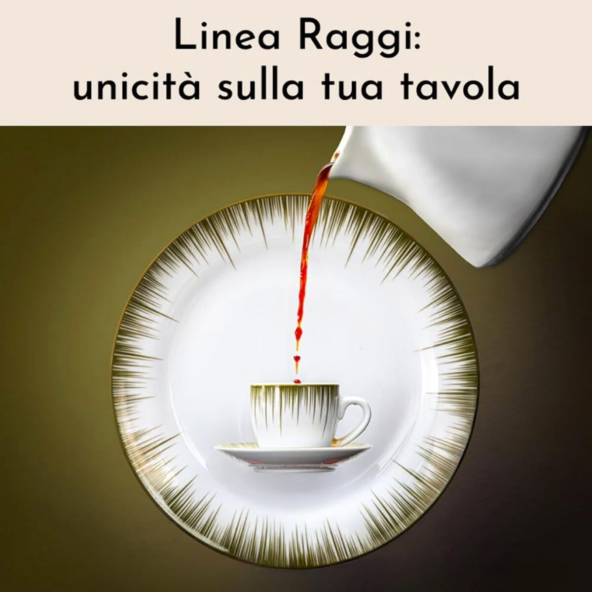 Set 6 tazzine da caffè Raggi con piattini in porcellana