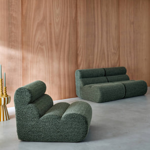 Chauffeuse tissu effet alpaca 1 place (lot de 3) NOVA