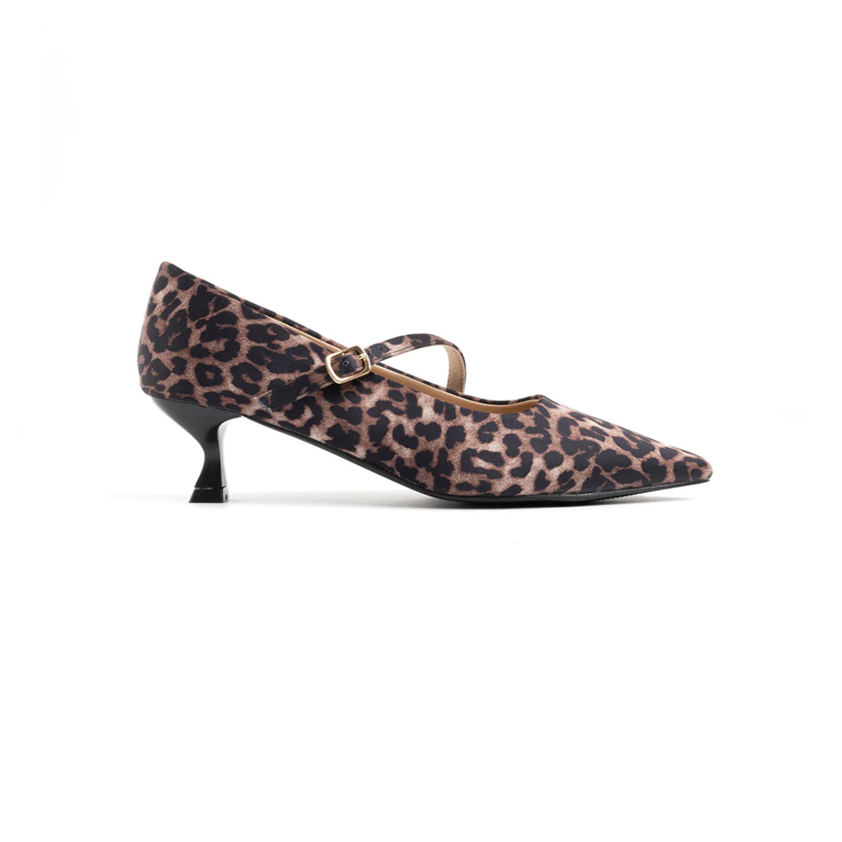 Decolleté a punta con cinturino diagonale - LEOPARDATO