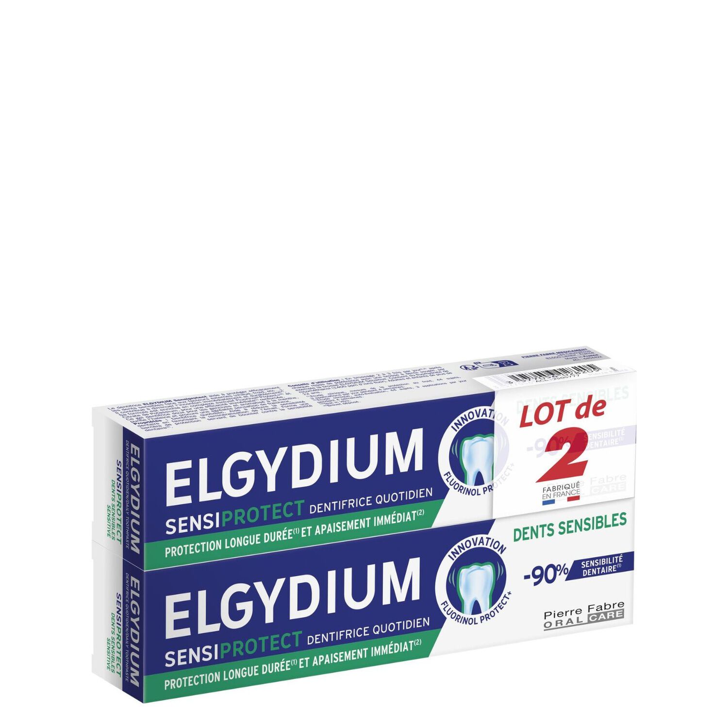 Elgydium - Lot Dentifrice Quotidien Sensiprotect 2x75 ml