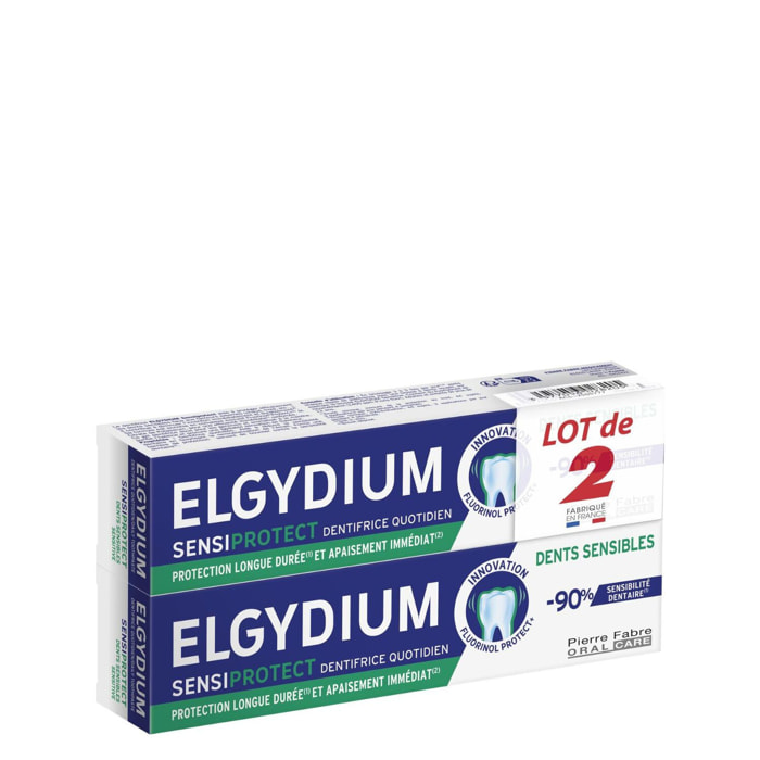 Elgydium - Lot Dentifrice Quotidien Sensiprotect 2x75 ml