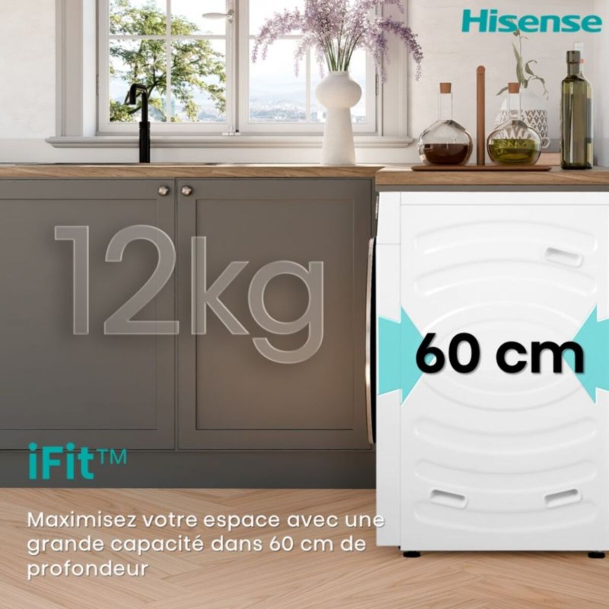 Lave linge séchant hublot HISENSE WD5I1245BWRH
