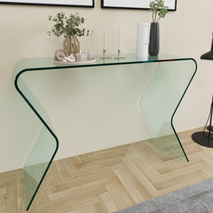 Consolle Tavolo Scrivania Ingresso Soggiorno Camera Letto Salotto Ufficio Sala Vetro Cristallo Tavolino Stretto Design Moderno Elegante 120 x 82 x 40