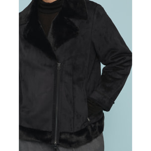 Fiorella Rubino - Chaqueta soft touch con cremallera asimétrica - Negro