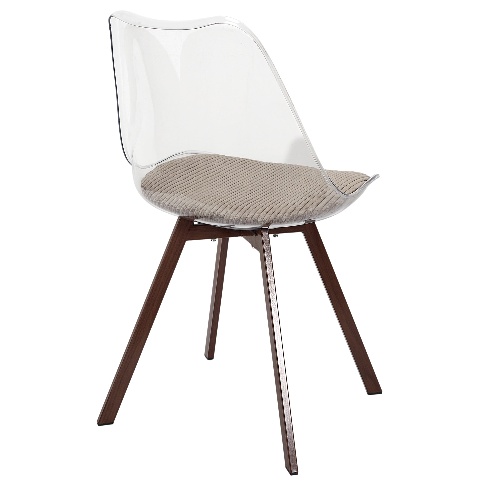 Chaise Transparente Coussin Cotele Scott Taupe - Lot De 4
