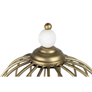 Lampara Sobremesa Bolas Metal Madera 32x32x70 Cm