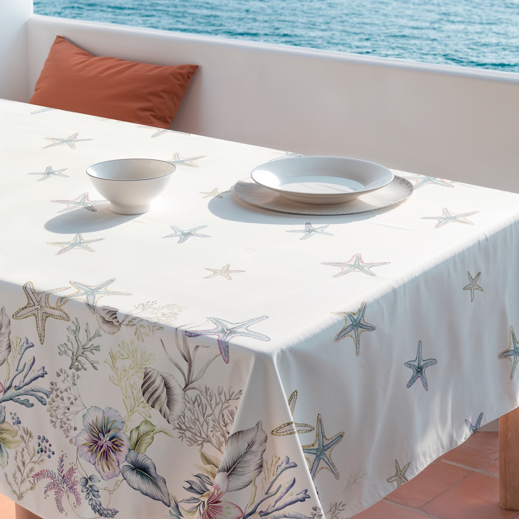 Nappe imprimée anti-tâches AMBOLO GRIS