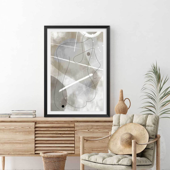 Affiche abstrait et soft line n°1 Affiche sous cadre noir