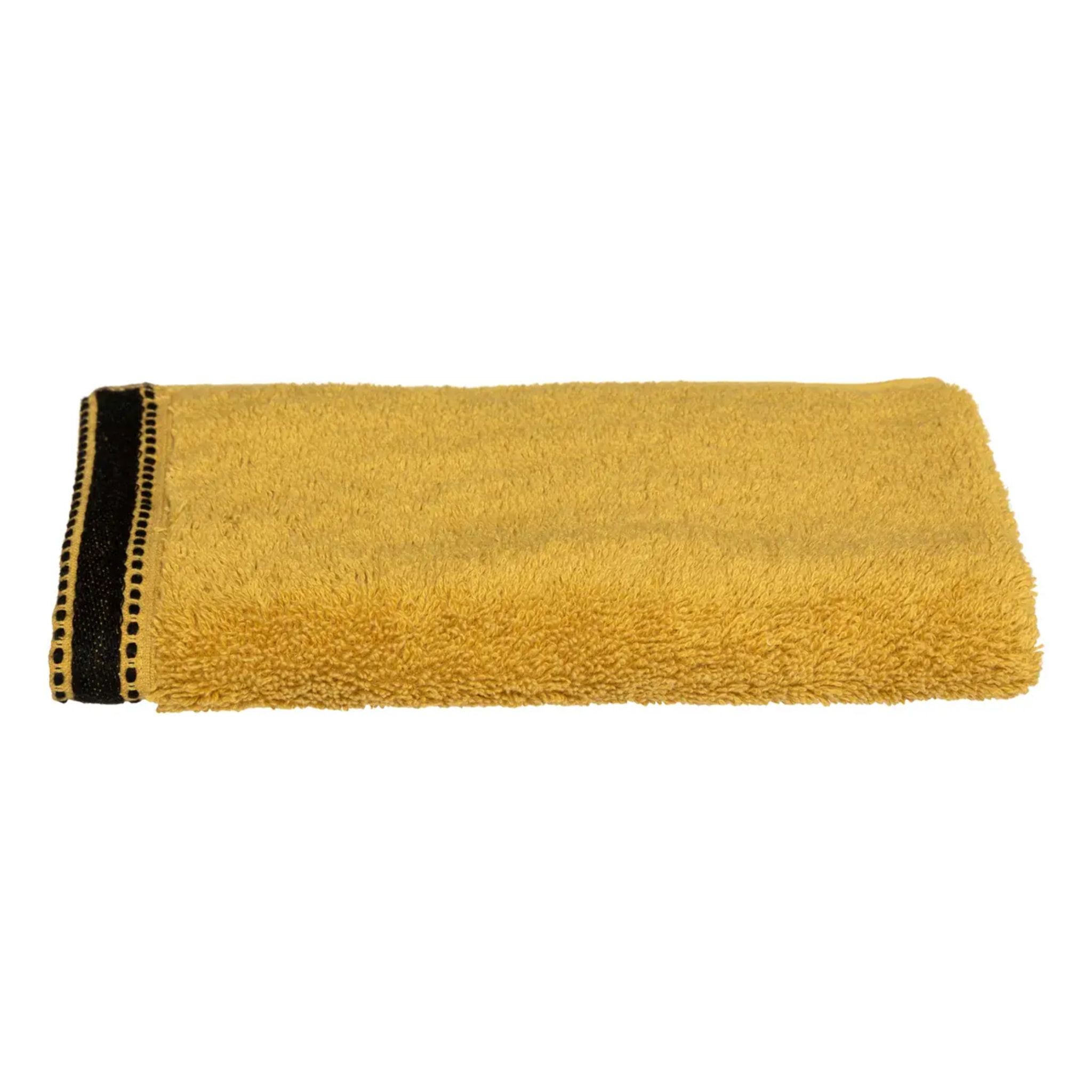 Serviette invité "Joia" - coton 550 gr/m² - jaune moutarde 30x50 cm