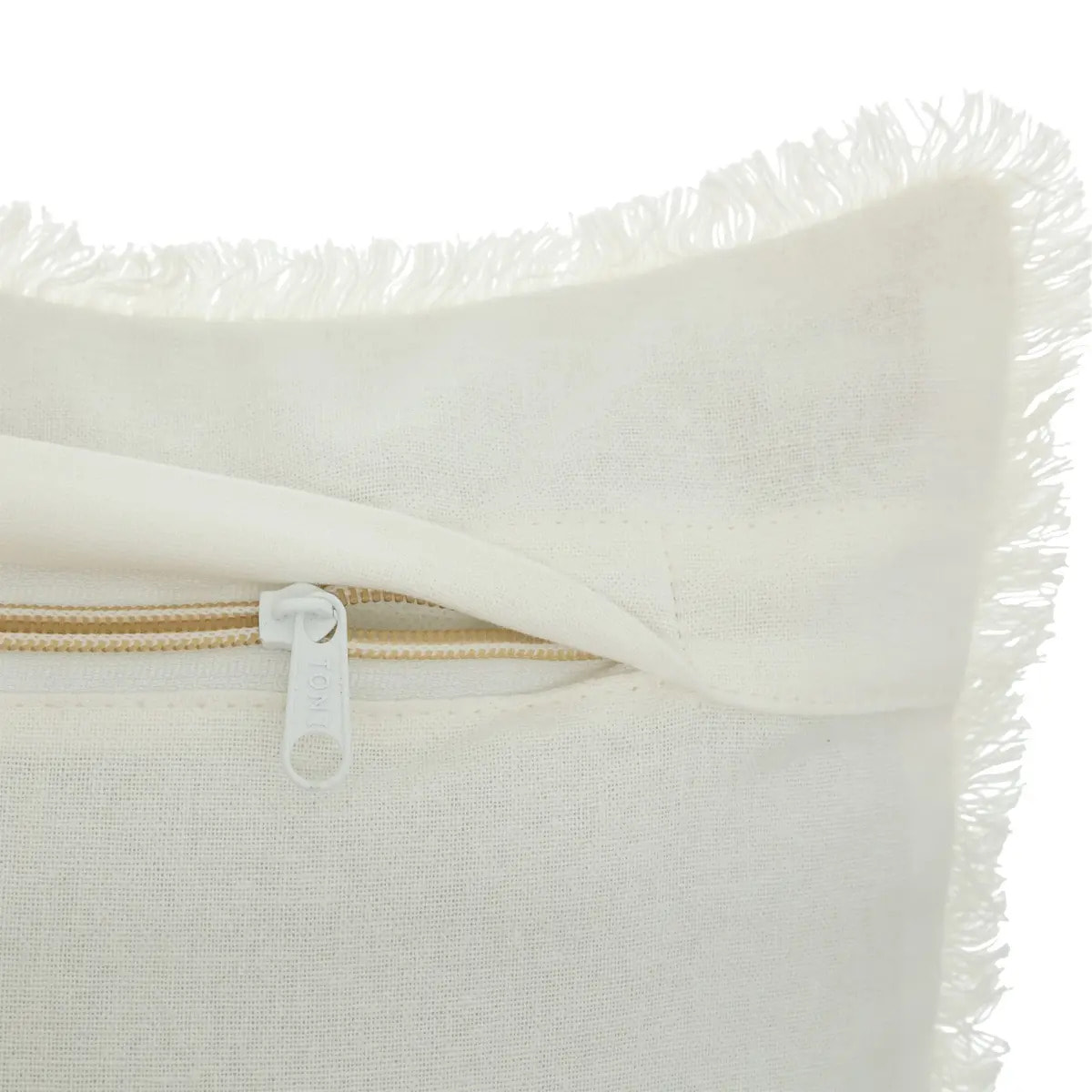 Coussin nid d'abeille "Widdy" 30x50cm blanc ivoire