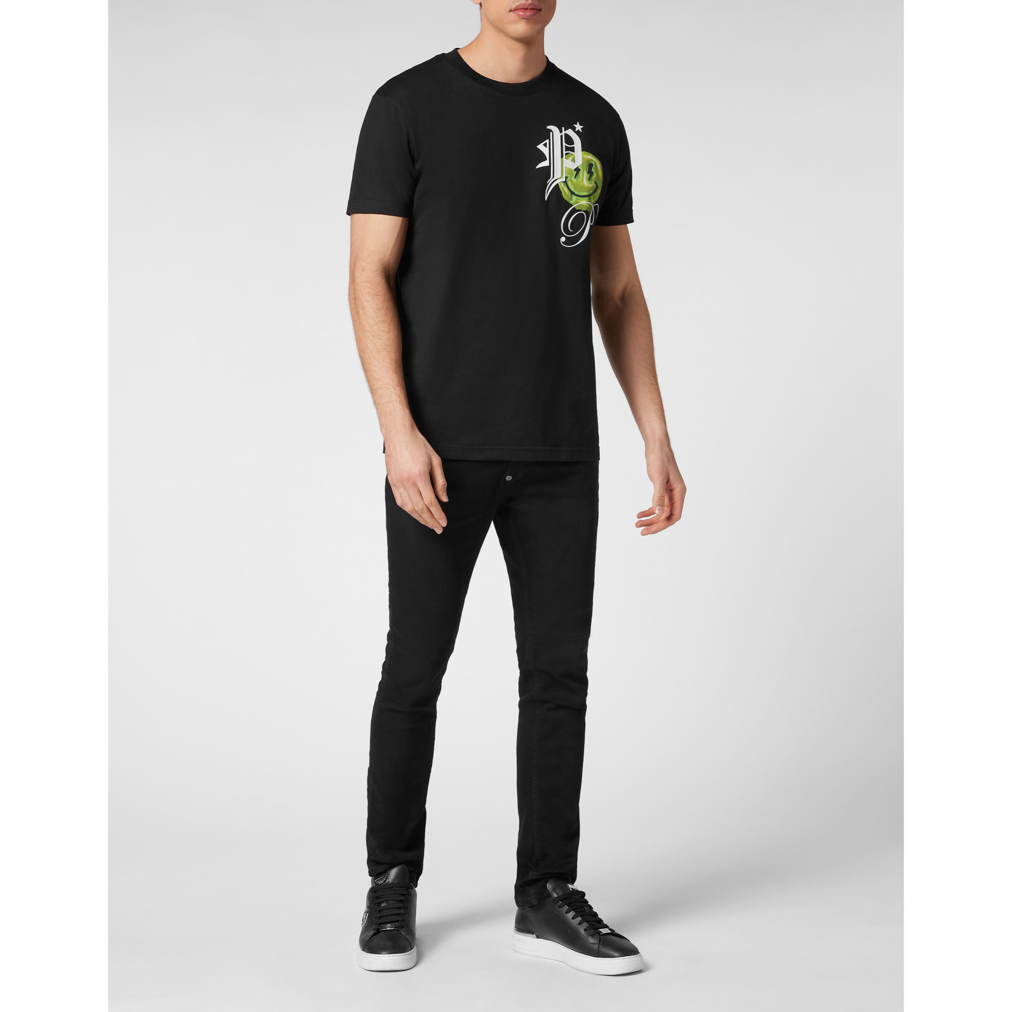 PHILIPP PLEIN Camiseta de cuello redondo y manga corta SMILE