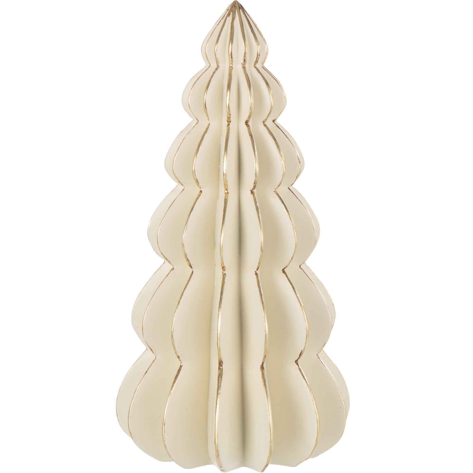 J-Line décoration Arbre Origami - polyrésine - blanc/or - large