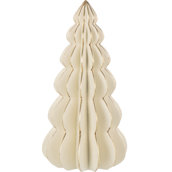 J-Line décoration Arbre Origami - polyrésine - blanc/or - large