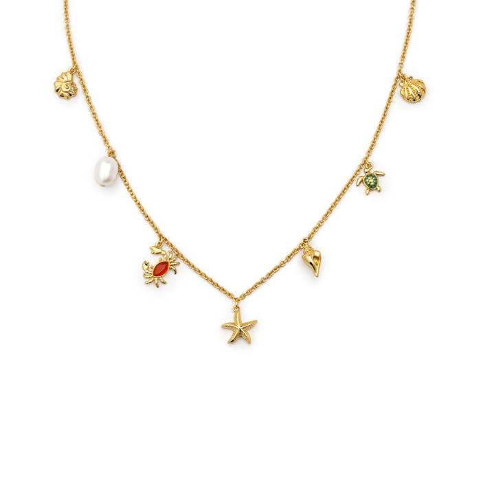 Collar Multicharms Seaside Baño Oro