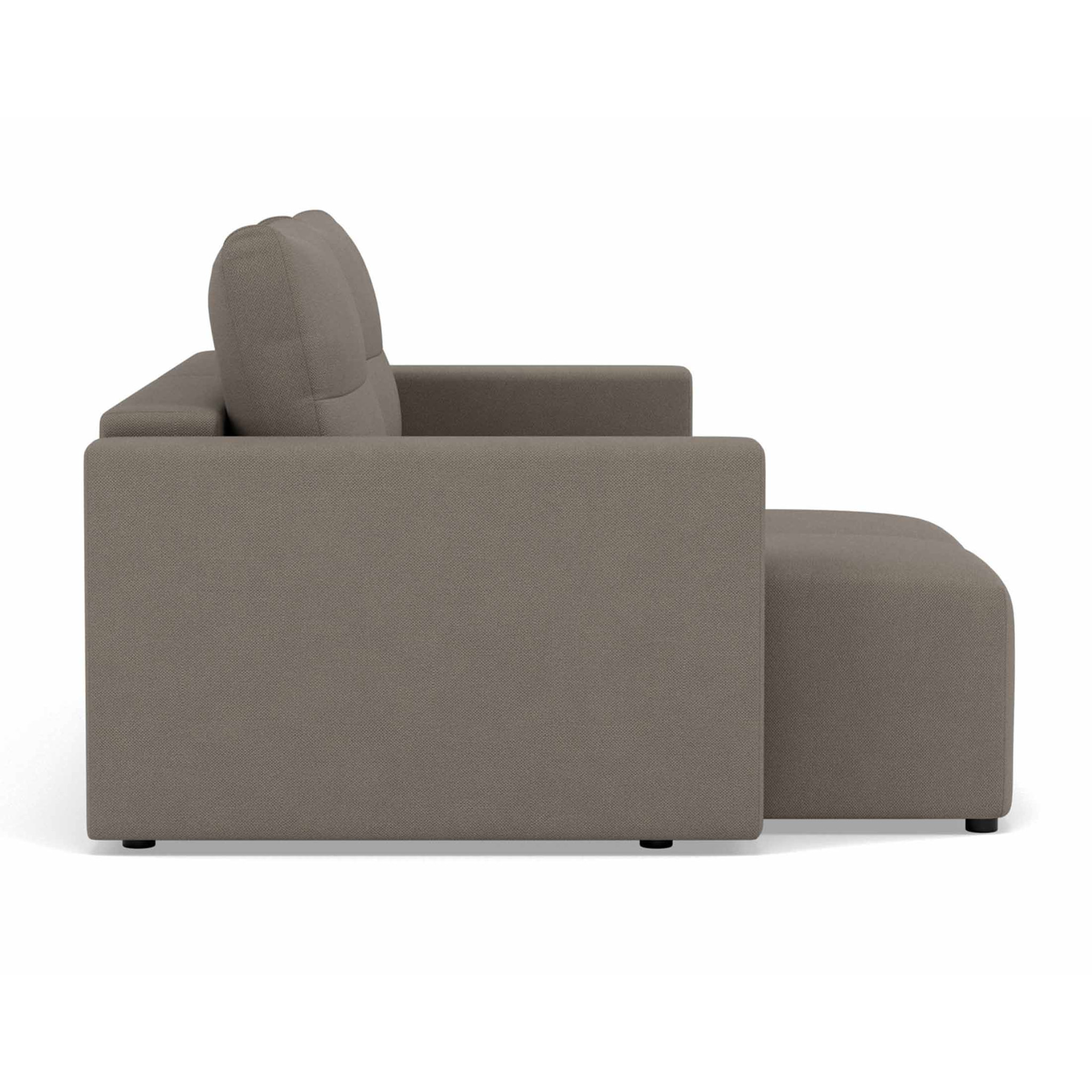 Daryl - canapé d'angle réversible 4 places convertible avec coffre en tissu texturé - Gris clair