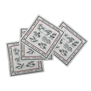 Lot de 20 serviettes en papier motif pâtes - Noir