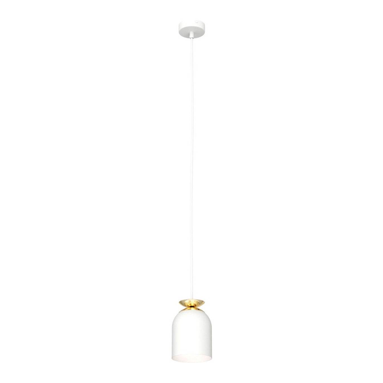 Lampada a sospensione Target in acciaio bianco e oro
