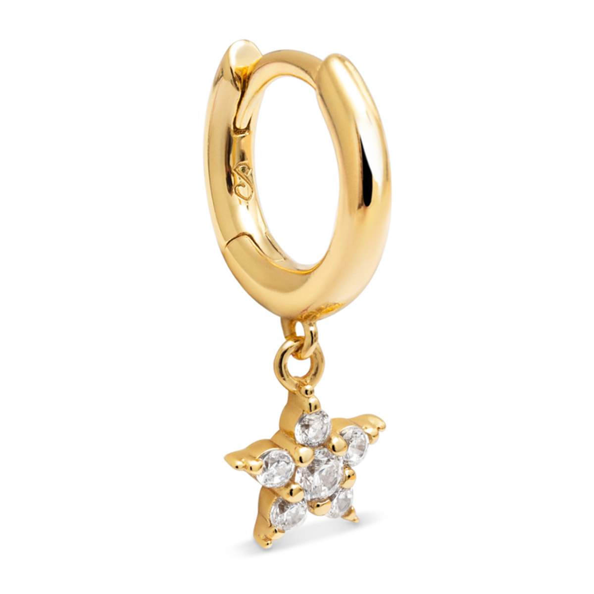 Pendiente Suelto Aro Starlight Plata Baño Oro