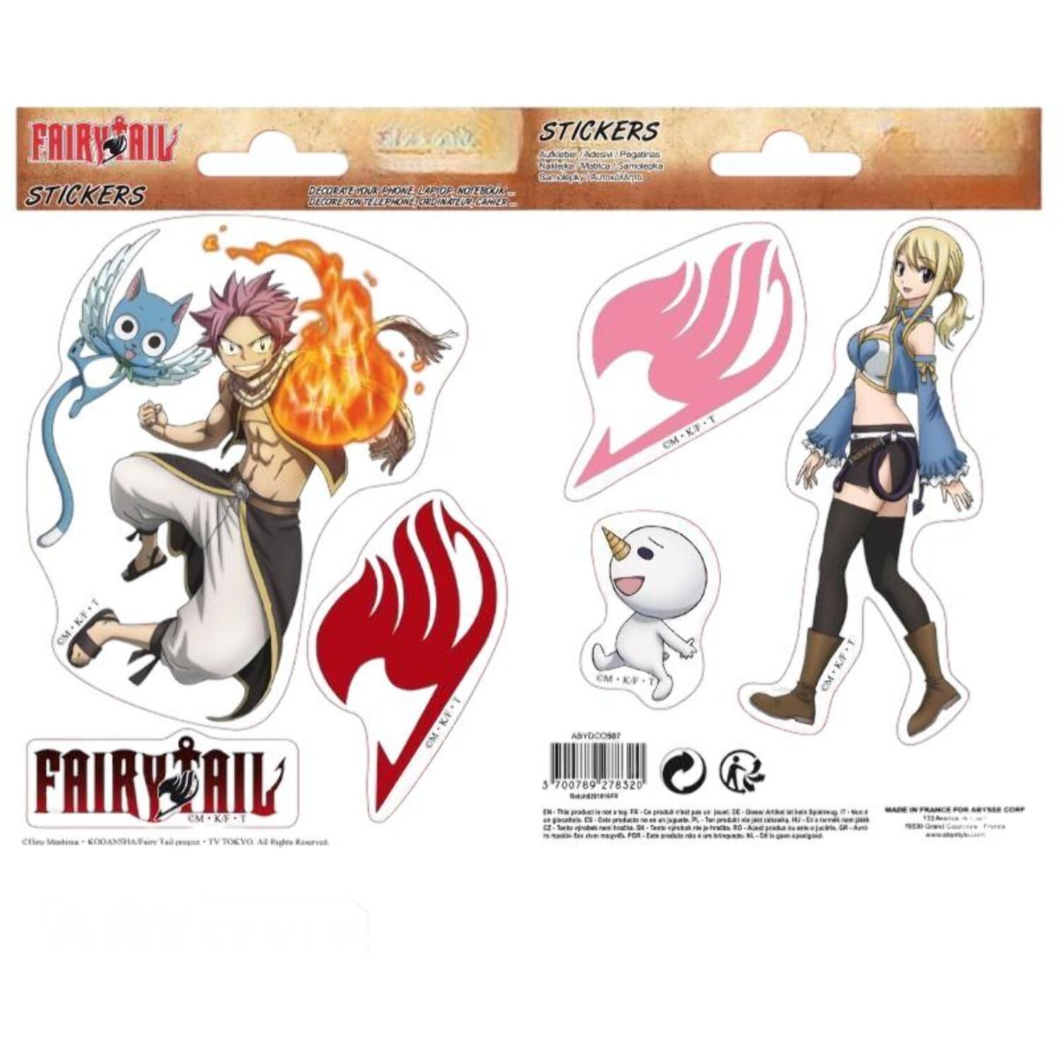 Fairy Tail - Adesivi - 16x11cm/ 2 Fogli - Natsu & Lucy X5 - Abystyle