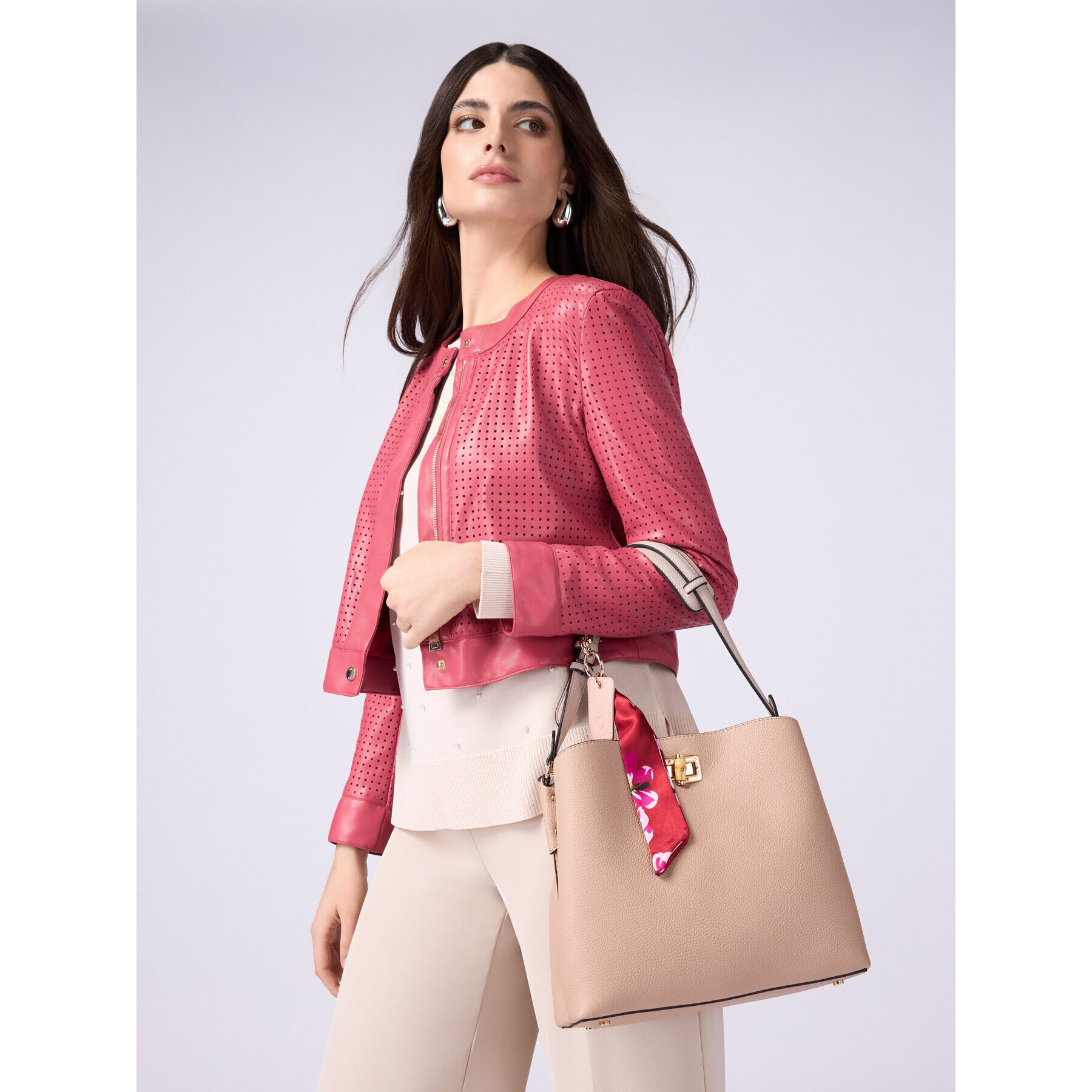 Oltre - Giubbotto corto traforato - Rosso