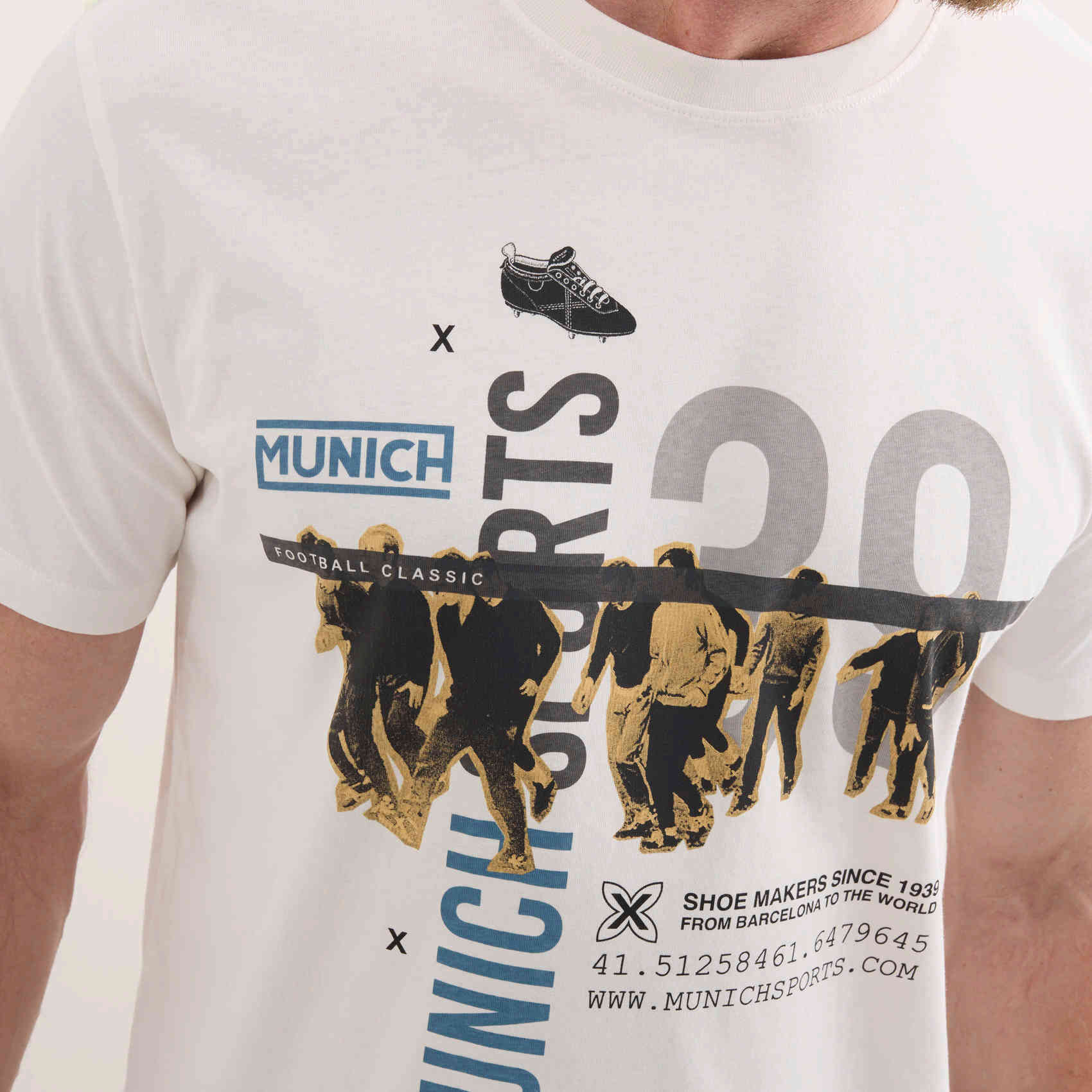 Camiseta de Algodón Orgánico con Logotipo Tipográfico Retro LIFESTYLE T-SHIRT GEORGE WHITE