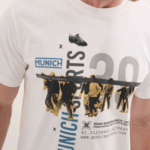 Camiseta de Algodón Orgánico con Logotipo Tipográfico Retro LIFESTYLE T-SHIRT GEORGE WHITE