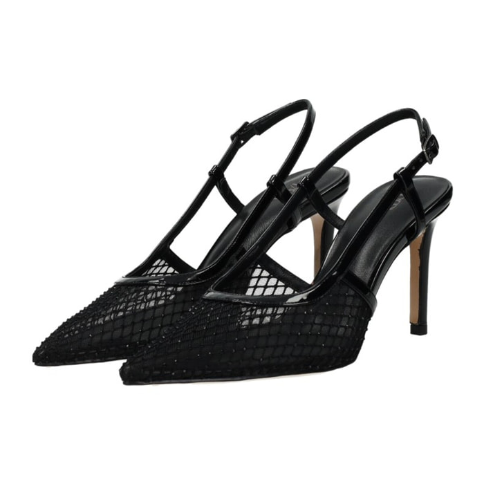 Décolleté sling back Donna Tata Italia Nero