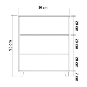 Cassettiera Dpetruzz, Settimino multiuso, Comò camera da letto, Mobile con cassetti, 80x43h95 cm, Quercia