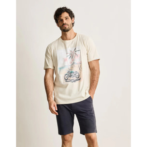 Camiseta Manga Corta Off White - Motodean