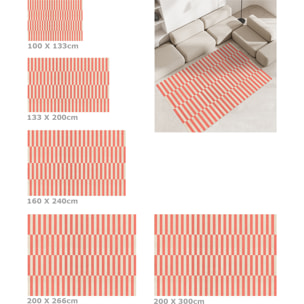 Alfombra de vinilo Dynamic Coral 200x300 cm -PVC antideslizante, vinilica para cocina o salón, lavable, estilo abstracto