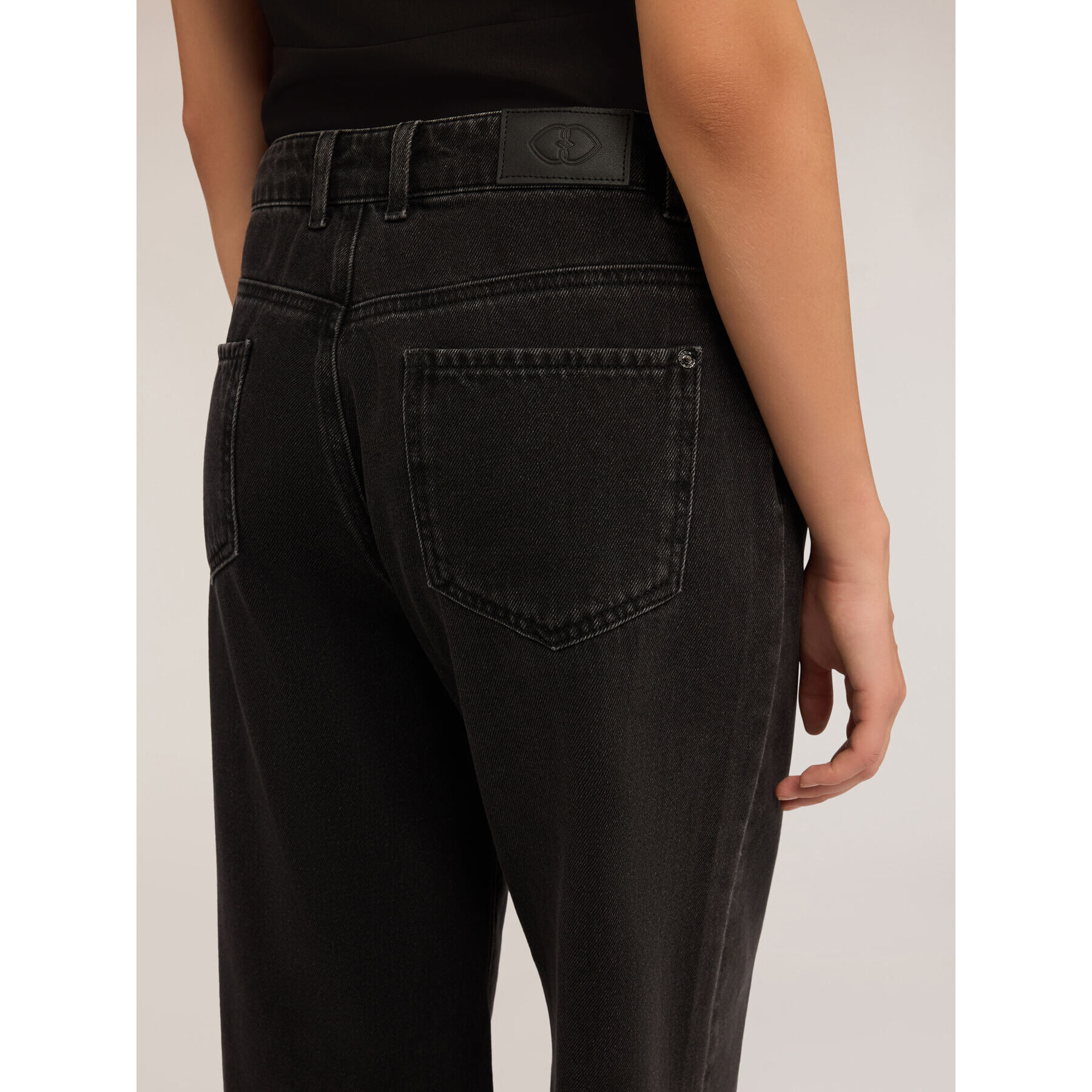 Motivi - Jeans wide leg slouchy neri - Nero
