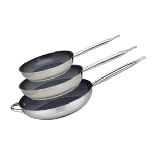 Set de 3 Poêles 24, 28 et 32 cm céramique sans PFAS Profi Therm Platinum Elo