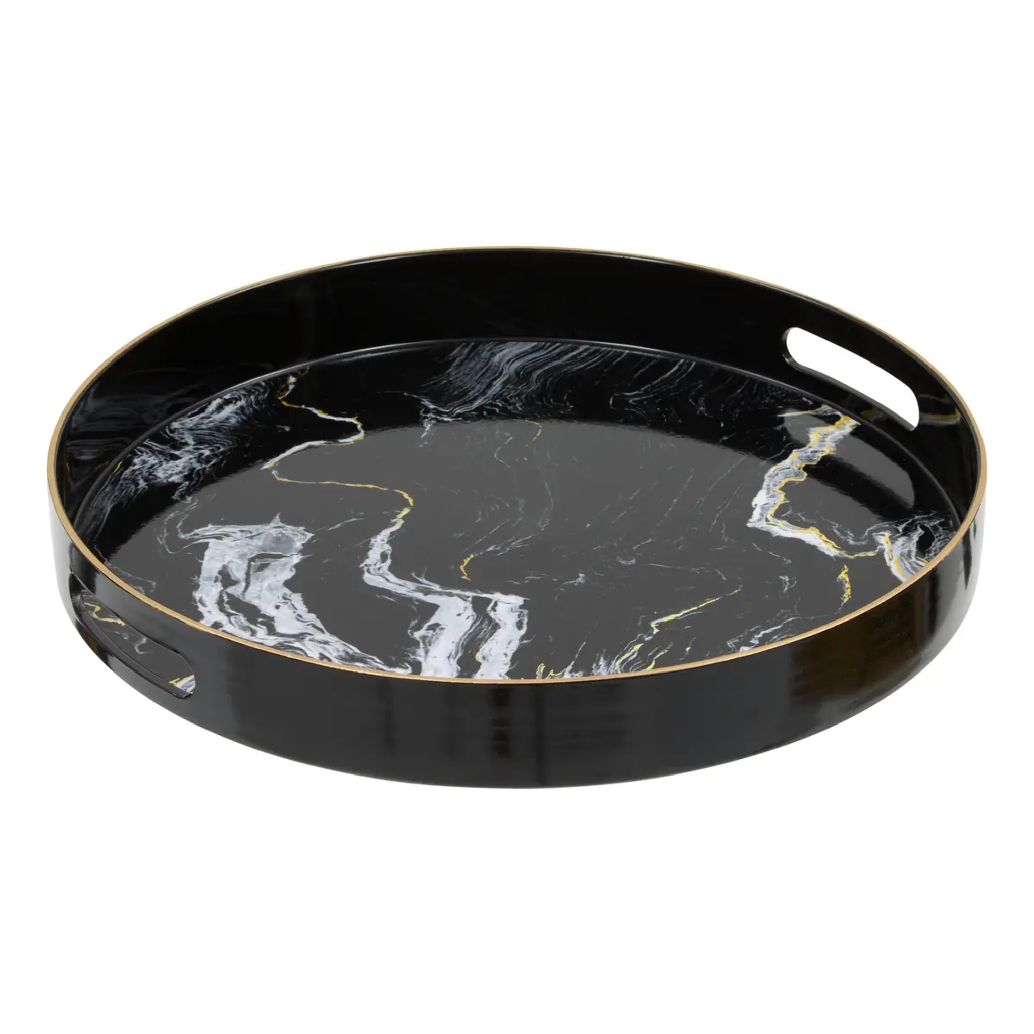 Plateau rond Milano effet marbre D32,8cm