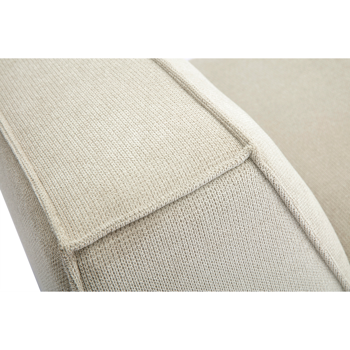 Module droit pour canapé en tissu chenille beige SPLIT
