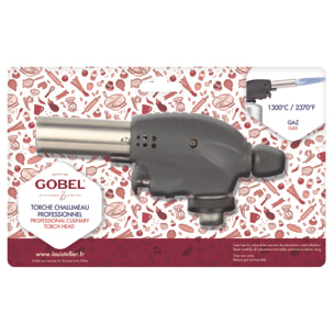 Chalumeau à gaz professionnel (bouteille gaz non fournie) - acier et fibre de nylon - 130 x 65 x 65 mm