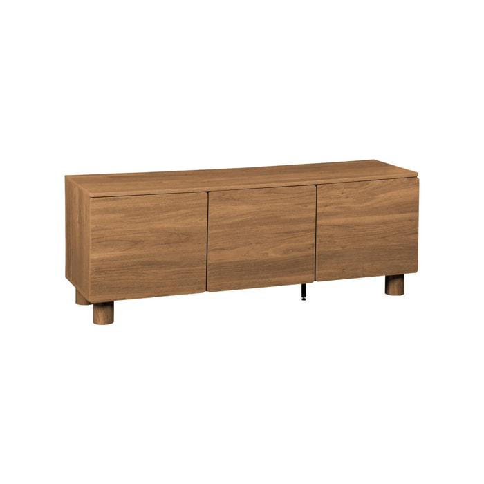 Meuble TV décor bois 3 portes 140cm AYANA