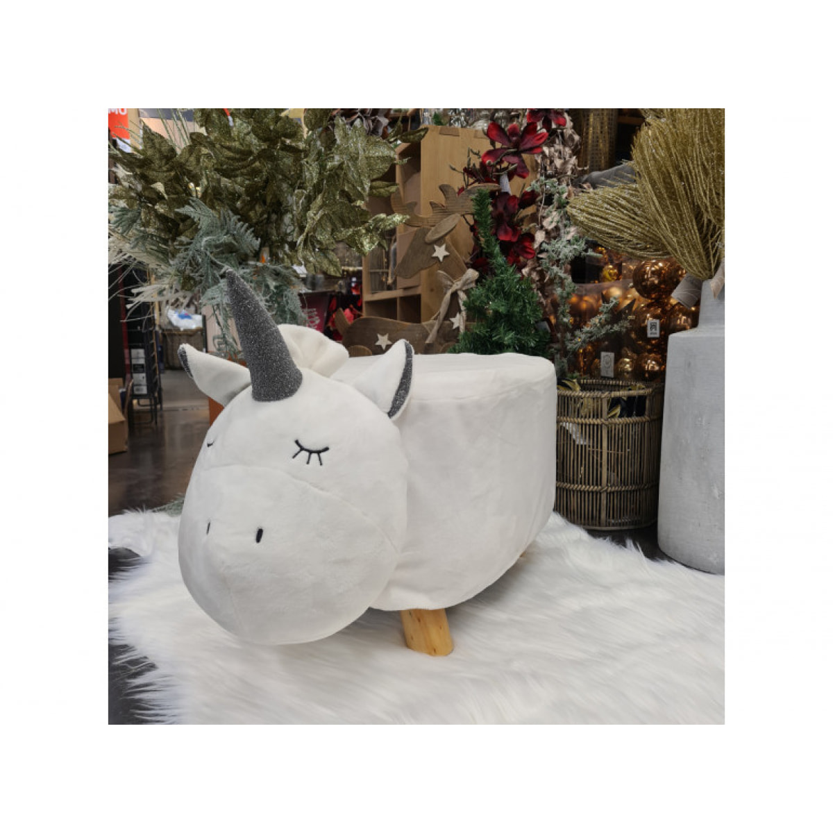 Pouf enfant Licorne en tissu doux - LICORNE