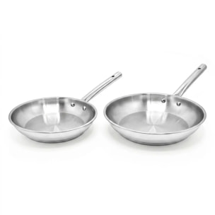 Lot de 2 poêles de cuisson 20 cm et 24 cm en inox Fackelmann Rhona