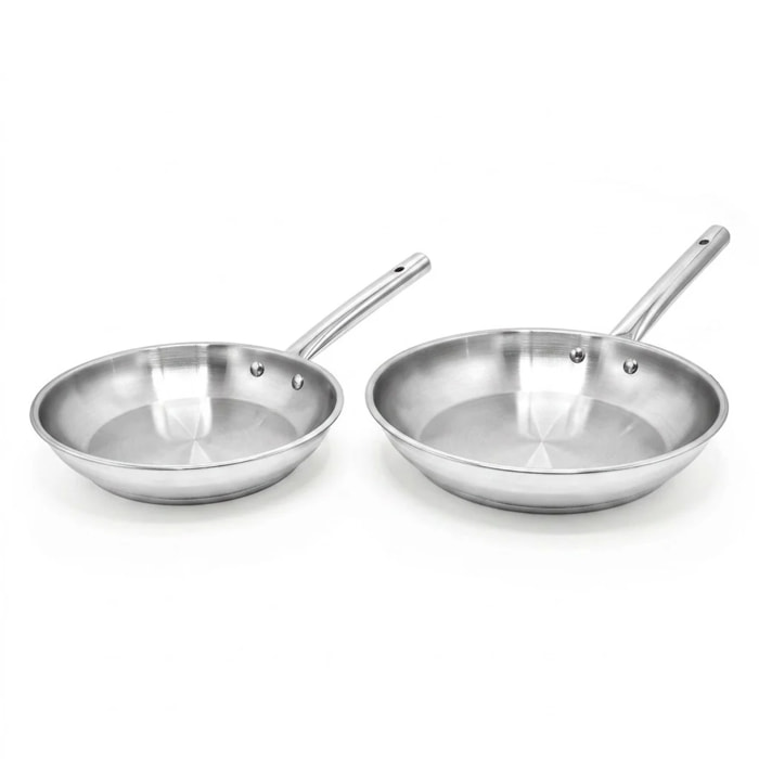 Lot de 2 poêles de cuisson 20 cm et 24 cm en inox Fackelmann Rhona