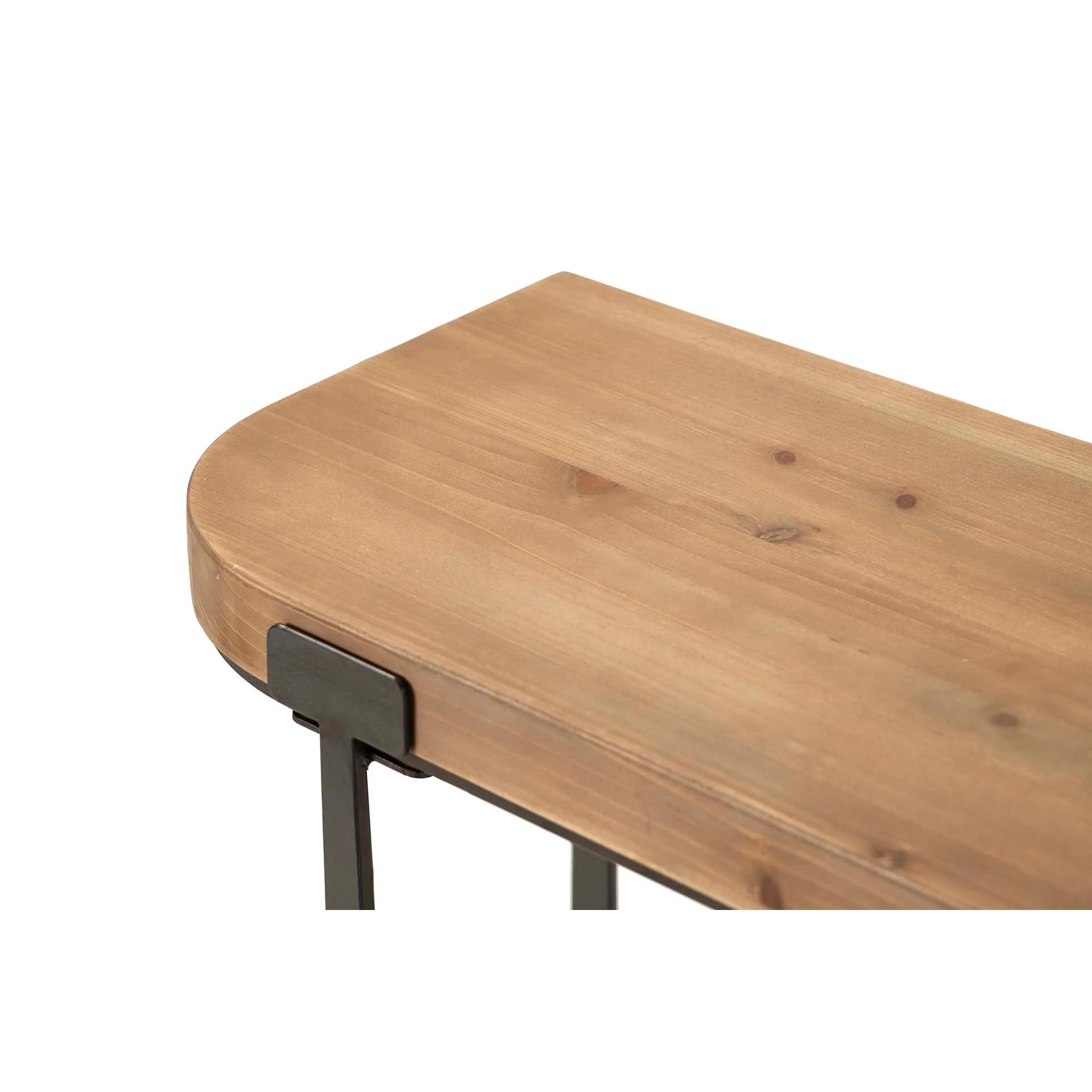 Consola Madera Metal Marron Negro 120x35x75 Cm