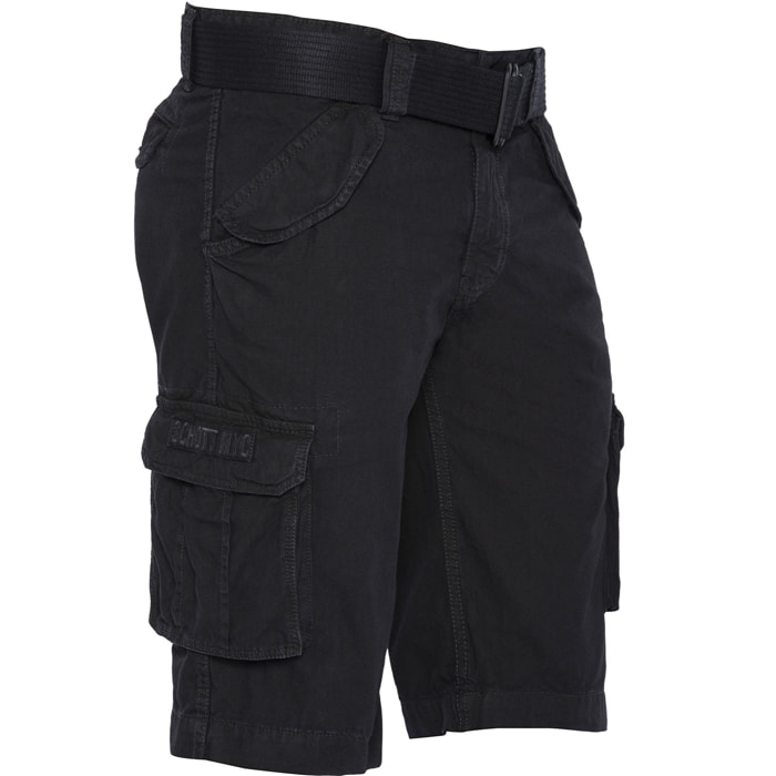 BERMUDA ARMY MULTIPOCKET CON CINTURA SCHOTT BLACK