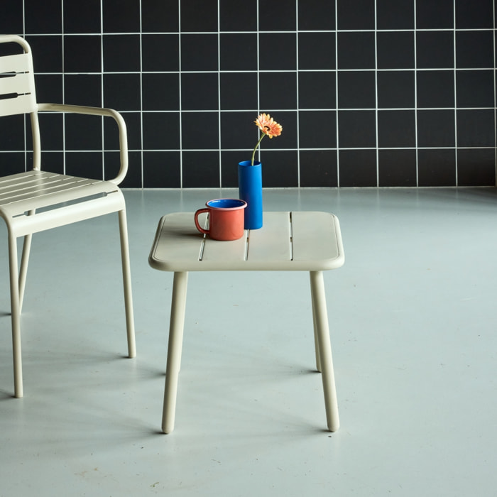 Table basse de jardin carrée acier  AMÉLIA